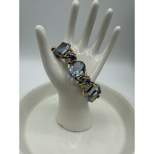 Vintage Henkel & Grosse For Christian Dior Blue Rhinestone Bracelet 7”